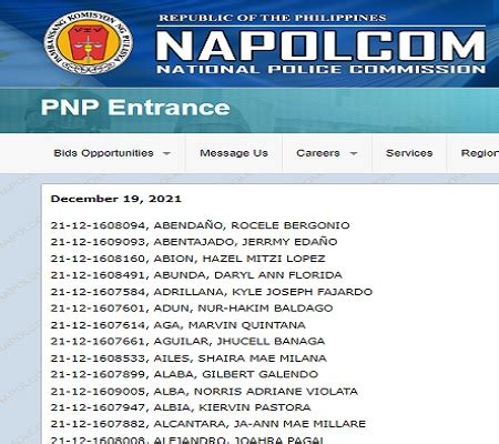 NAPOLCOM November 2024 PNP Entrance Exam Results